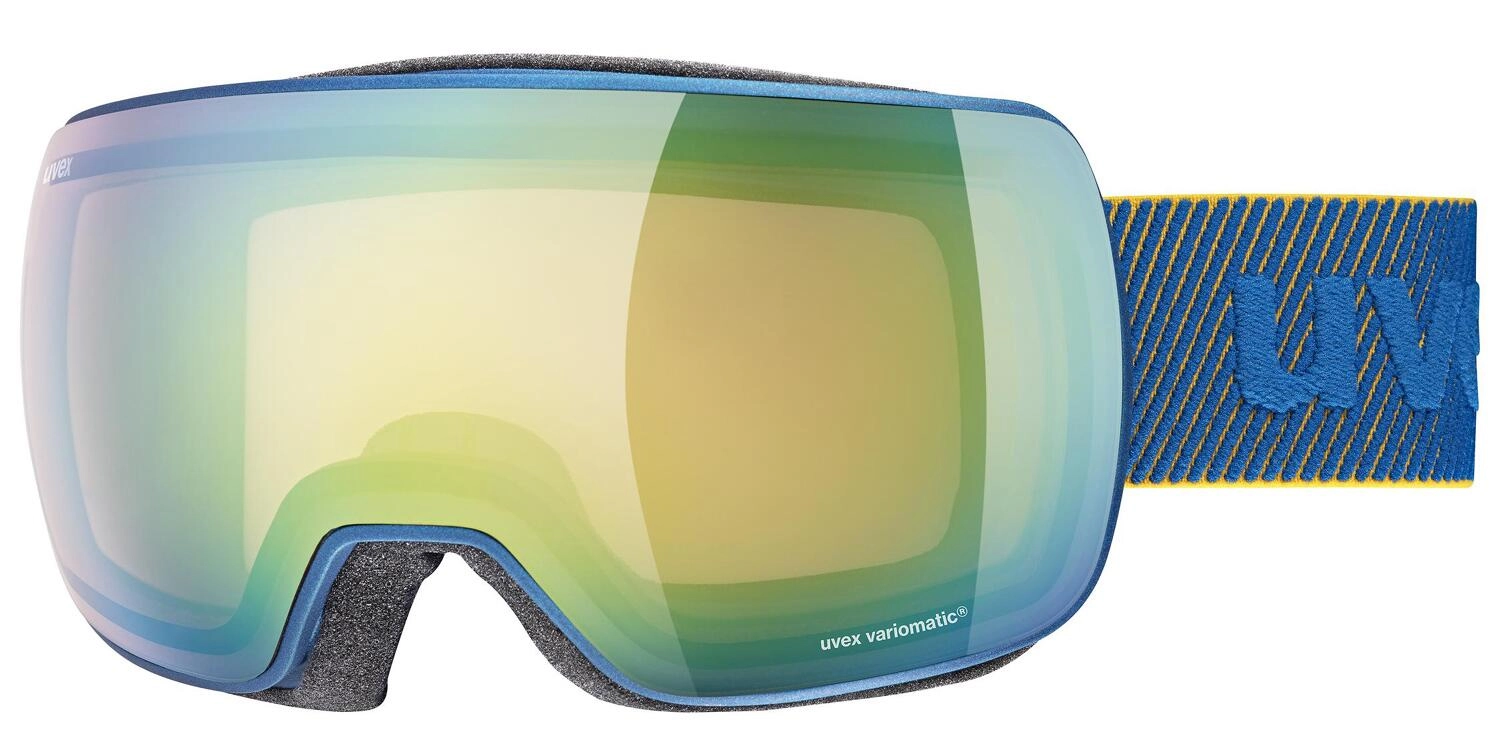 uvex Compact Variomatic Skibrille (7030 underwater matt, mirror green/variomatic clear (S1-S3))