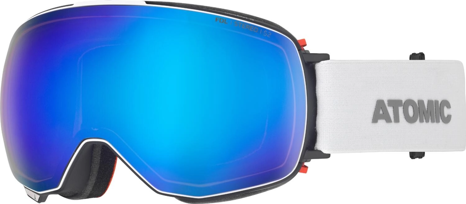 Atomic Revent Quick Click Stereo Skibrille (white, Scheibe blue stereo, extra Scheibe pink/blue stereo)