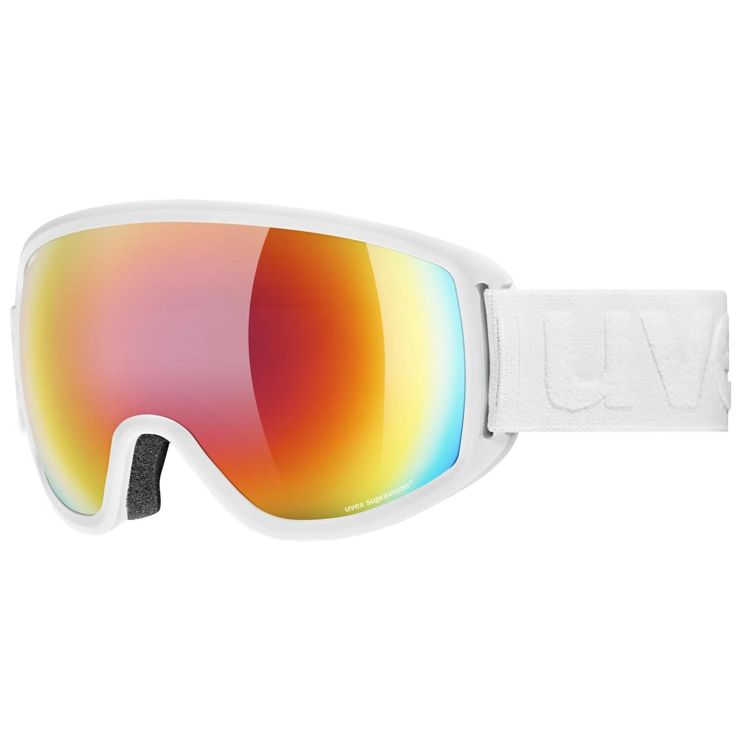 uvex Topic FM sphere Skibrille (1330 white matt, mirror rainbow/rose (S3))