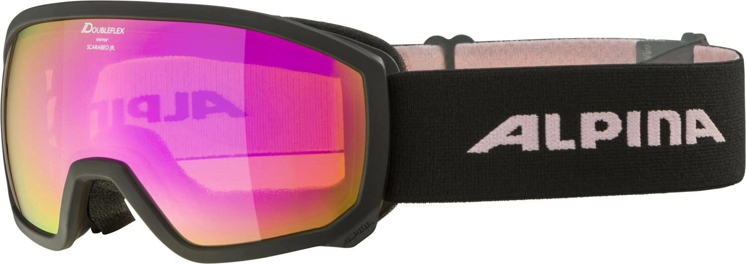 Alpina Scarabeo Junior Brillentäger Skibrille HM (836 black/rose matt, Scheibe: Quattroflex Lite rose (S2))