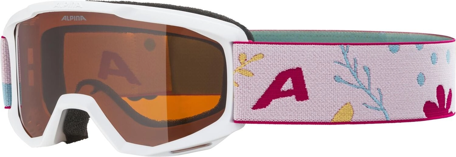 Alpina Piney SH Skibrille (413 white/flower matt, Scheibe: SINGLEFLEX (S2))