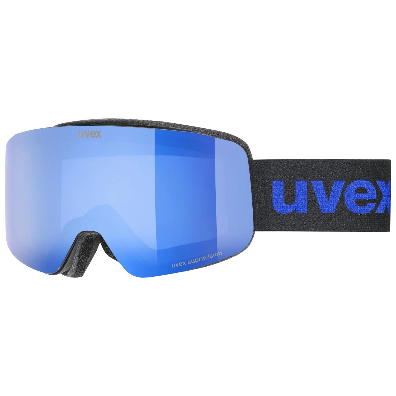 uvex pwdr FM Skibrille (4030 black matt, mirror blue/smoke clear (S2))