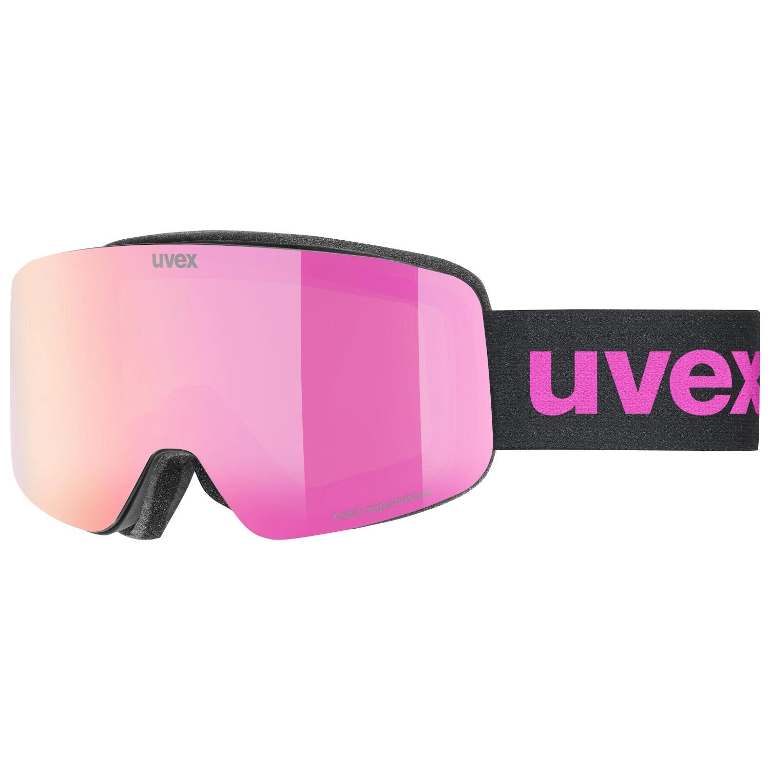 uvex pwdr FM Skibrille (9030 black matt, mirror pink/green clear (S2))