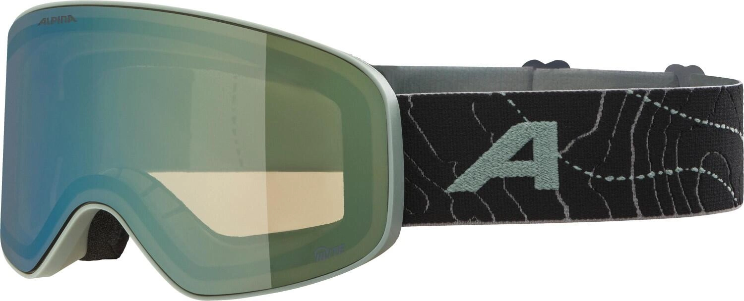 Alpina Fernie Kinderskibrille (871 willow/green matt, Scheibe: mirror green (S2))