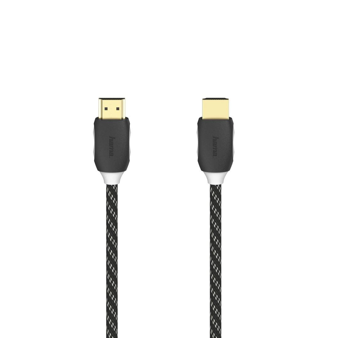 High Speed HDMI™-Kabel, St.-St., Ethernet, Gewebe, vergoldet, Schw., 1,5 m (00205444)