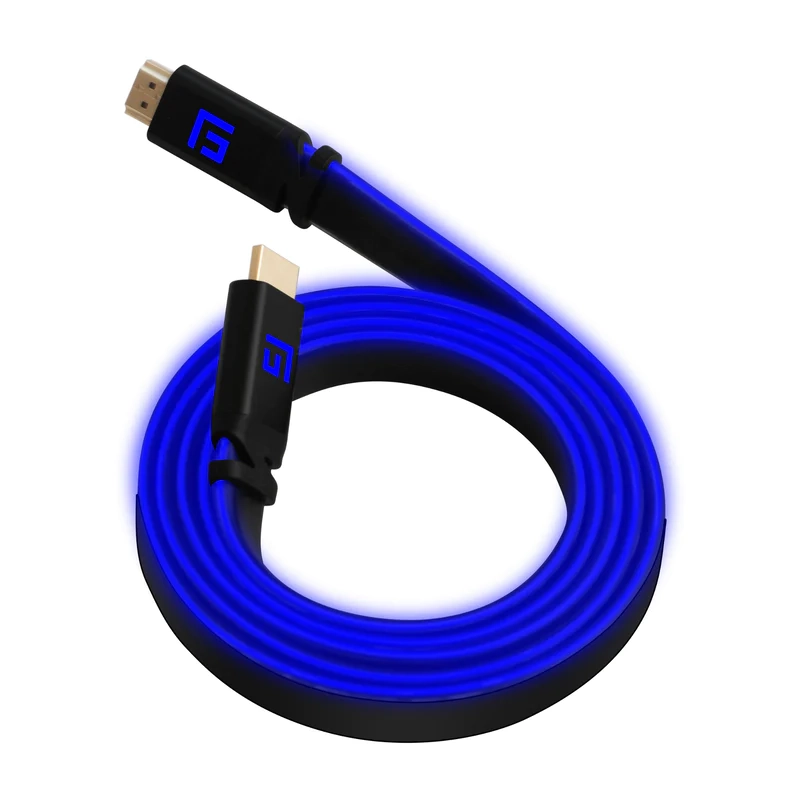 LED HDMI-Kabel 2.1, 1,5 m, High Speed, 8K/60Hz, Blau