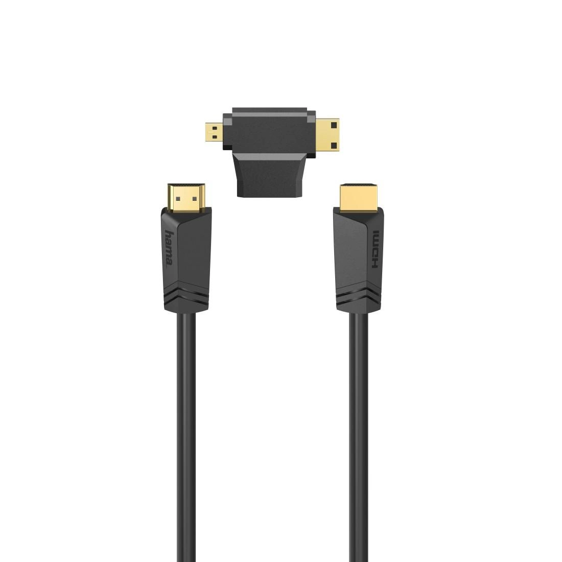 High Speed HDMI™-Kabel, Steck. - Steck., Ethernet, 1,5 m + HDMI™-Adapter (00205162)