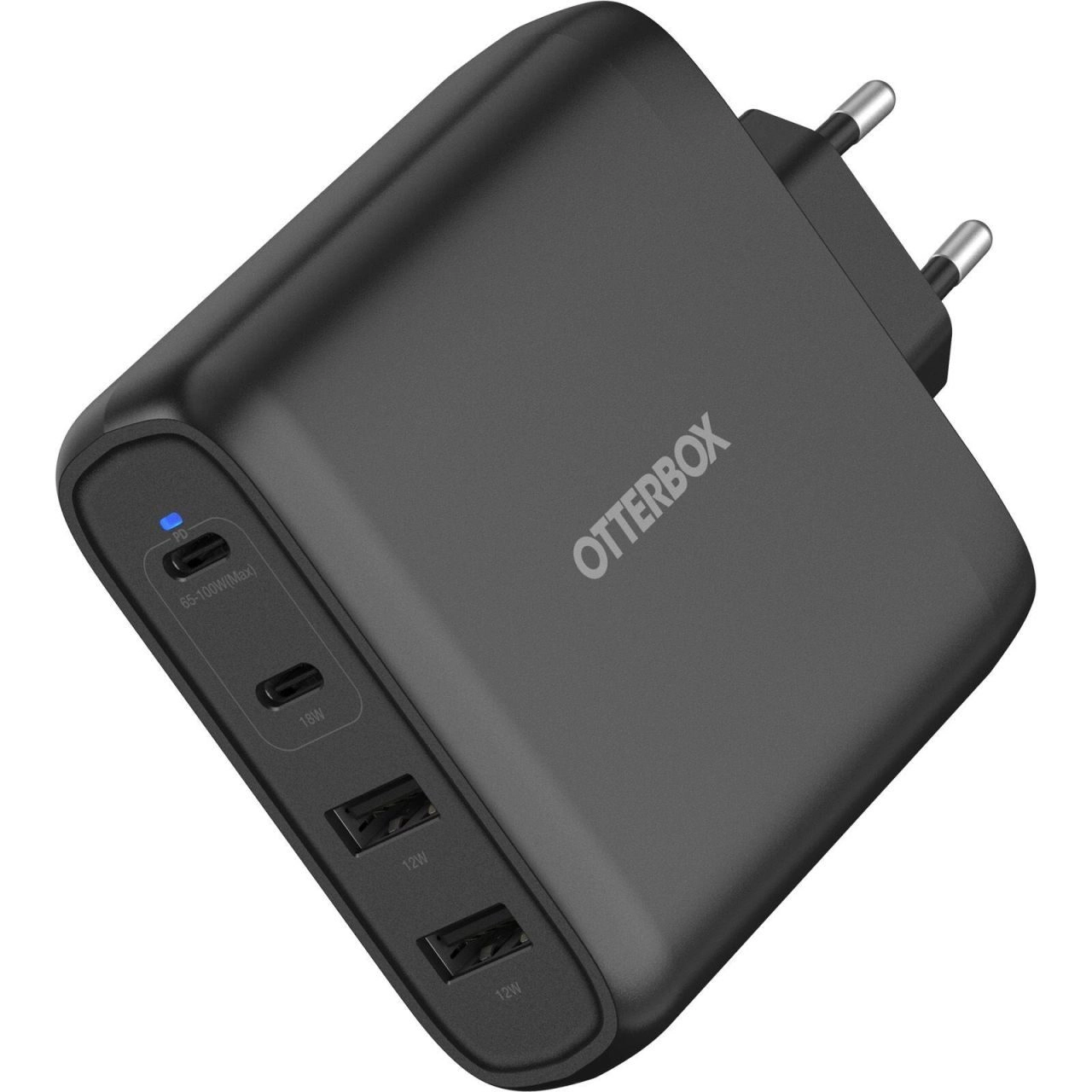 OtterBox Wall Charger 100W - 1x USB-C 65-100W + 1x USB-C 18W + 2x USB-A 12W in Schwarz