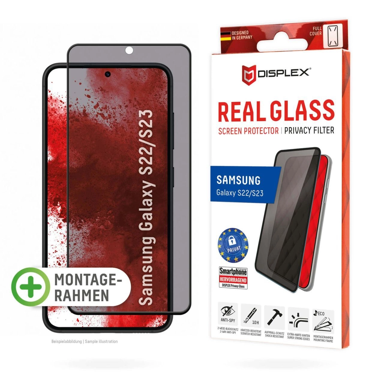 DISPLEX Privacy Glass Displayschutz für Samsung Galaxy S22/ S23