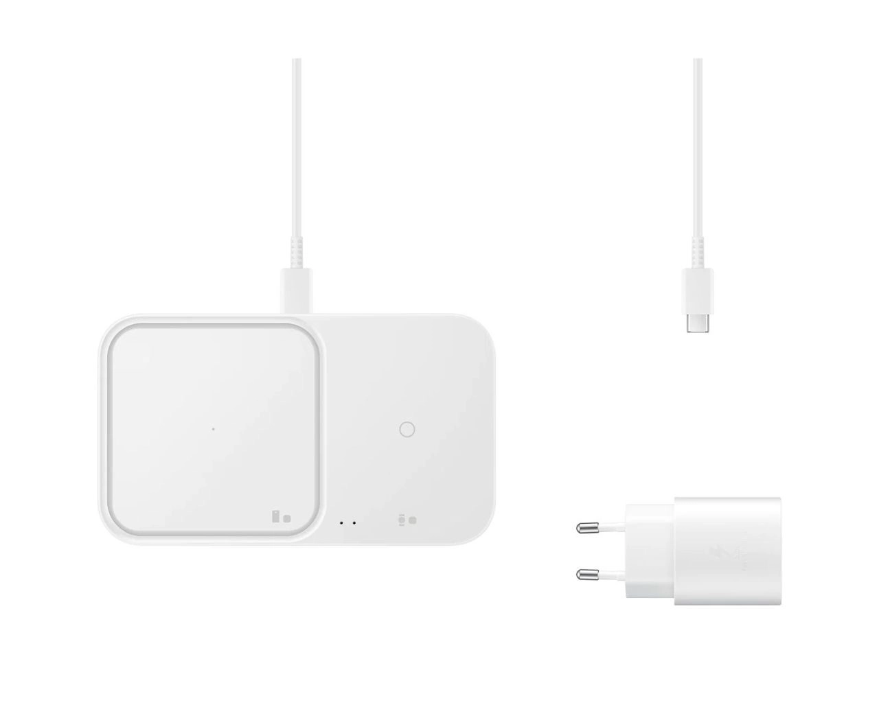 Samsung Wireless Charger Duo mit Schnellladeadapter EP-P5400T - Induktive Ladestation (White)