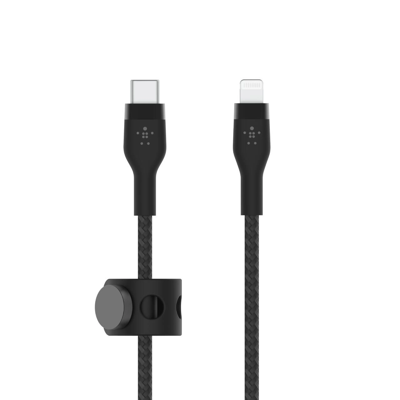 Belkin BoostCharge Pro Flex USB-C Kabel mit Lightning Connector (3m, Schwarz)