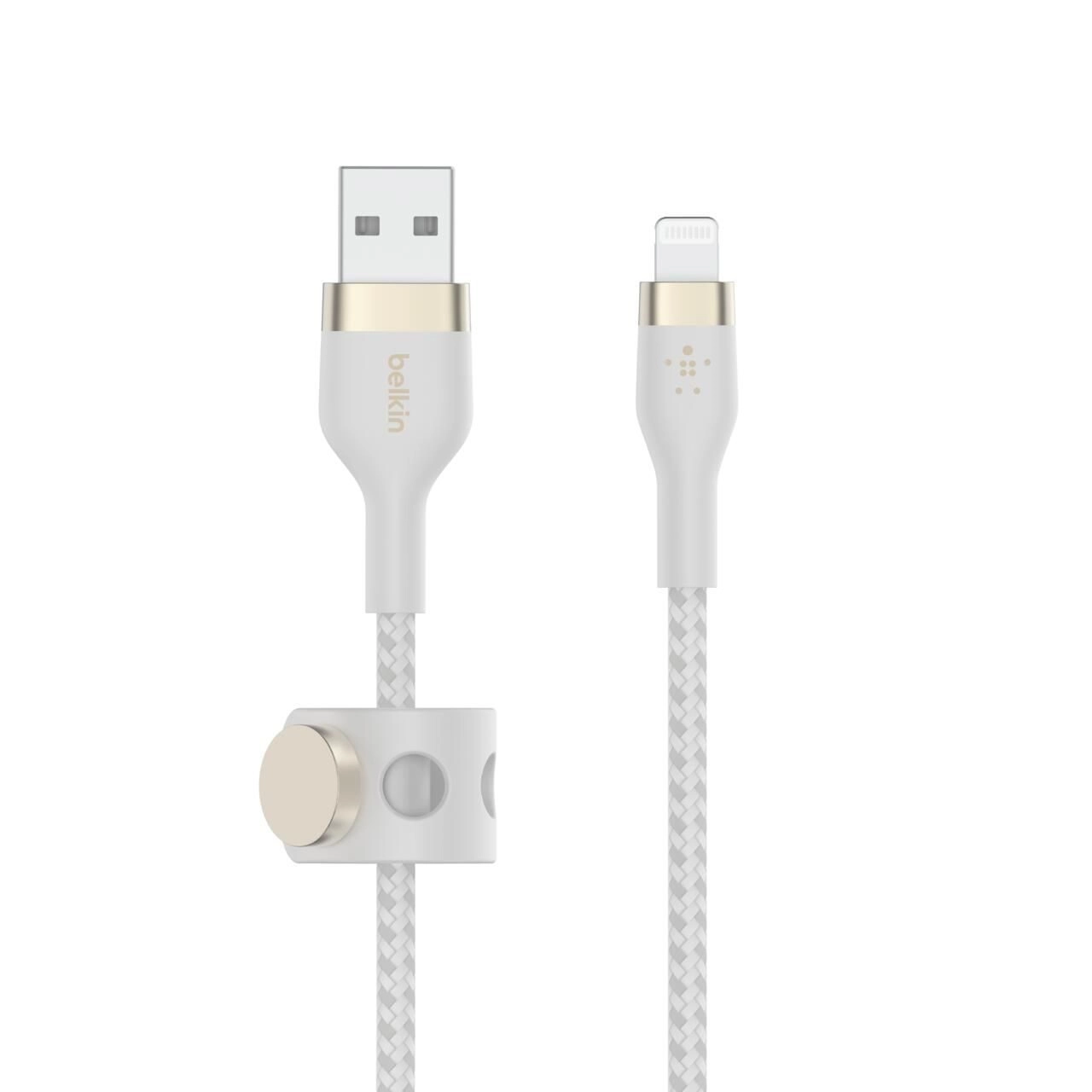 Belkin BoostCharge Pro Flex USB-A Kabel mit Lightning Connector (3m, Weiß)