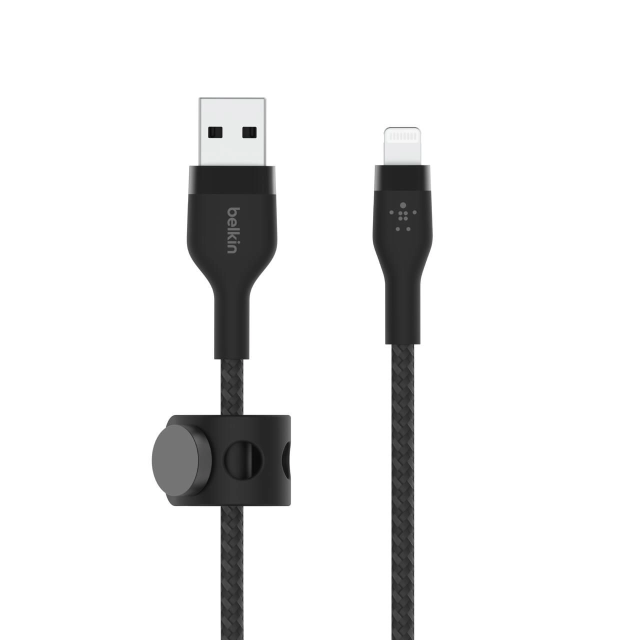 Belkin BoostCharge Pro Flex USB-A Kabel mit Lightning Connector (3m, Schwarz)