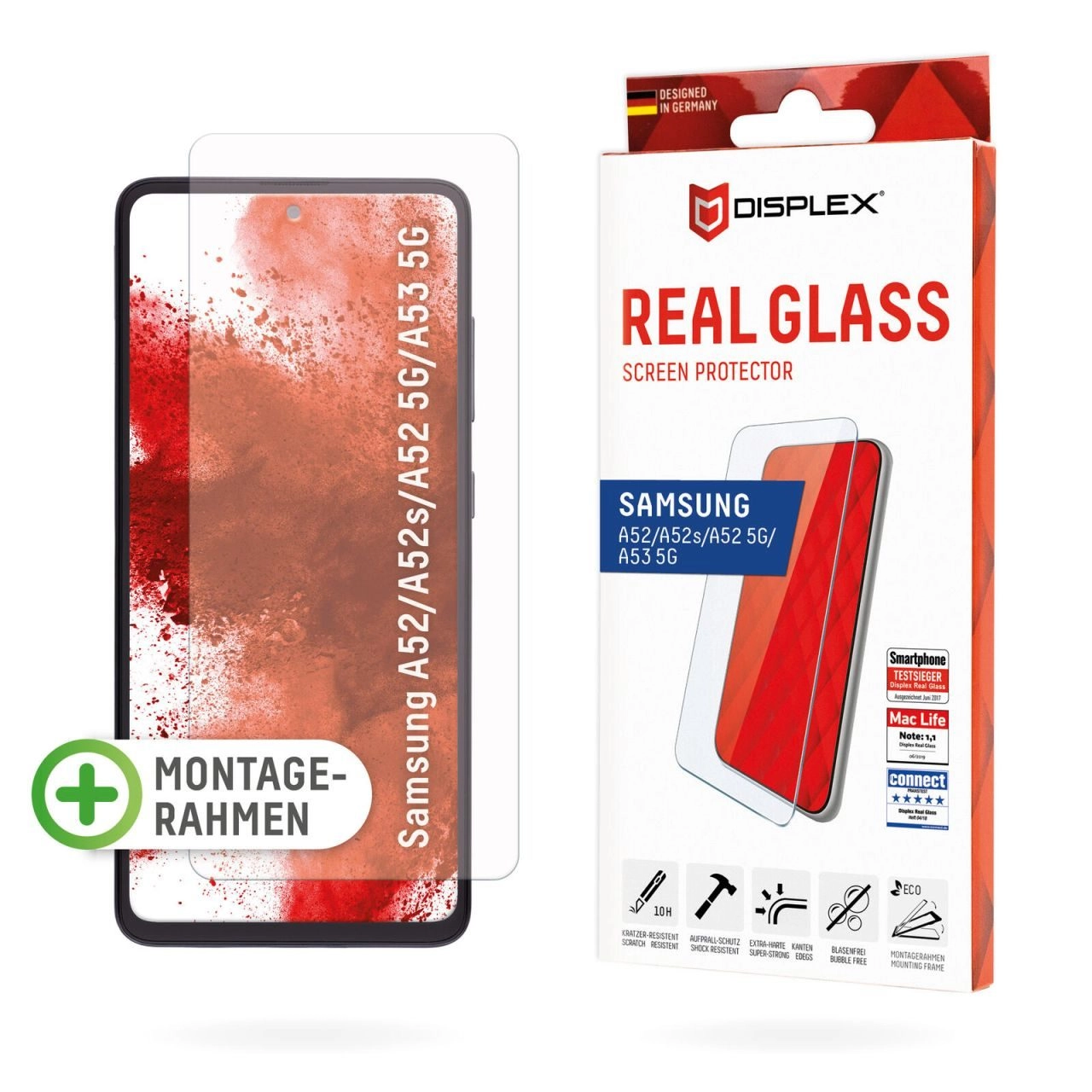 DISPLEX Panzerglas Displayschutz für Samsung Galaxy A52/ A52S/ A52 5G/ A53 5G (Bulk)