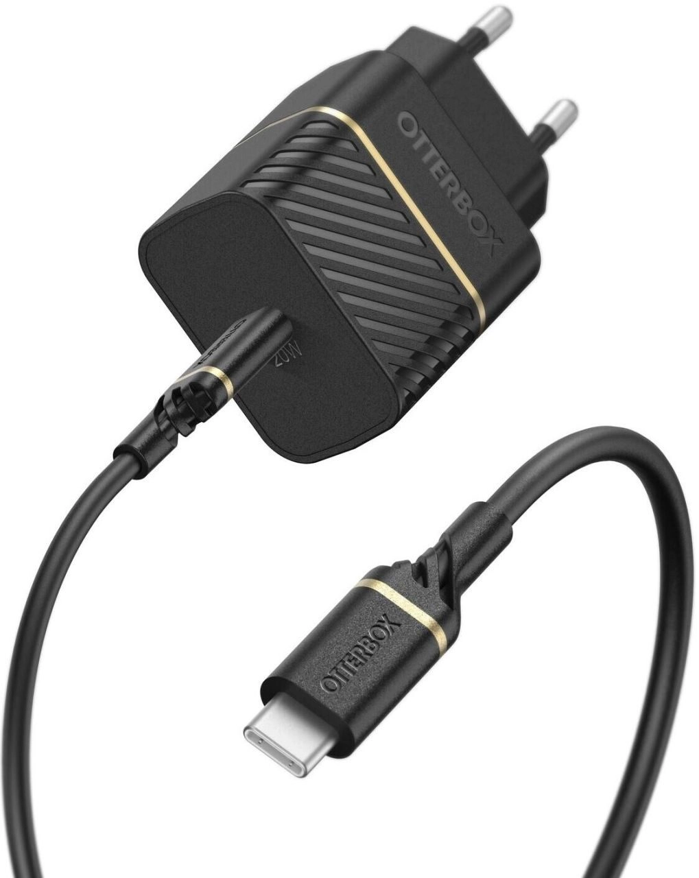 OtterBox 20 Watt Schnellladegerät mit USB-C Kabel (Schwarz)