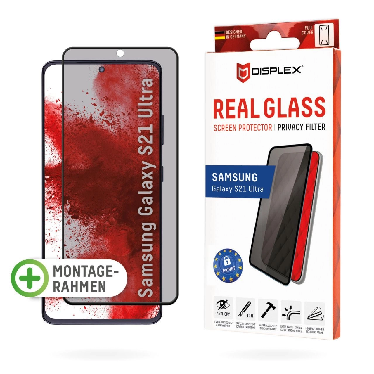 DISPLEX Privacy Glass Displayschutz für Samsung Galaxy S21 Ultra