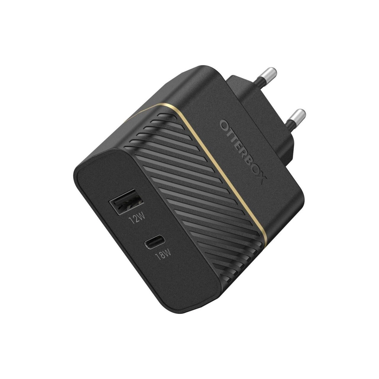 OtterBox 30 Watt Schnellladegerät mit USB-A und USB-C (Schwarz)