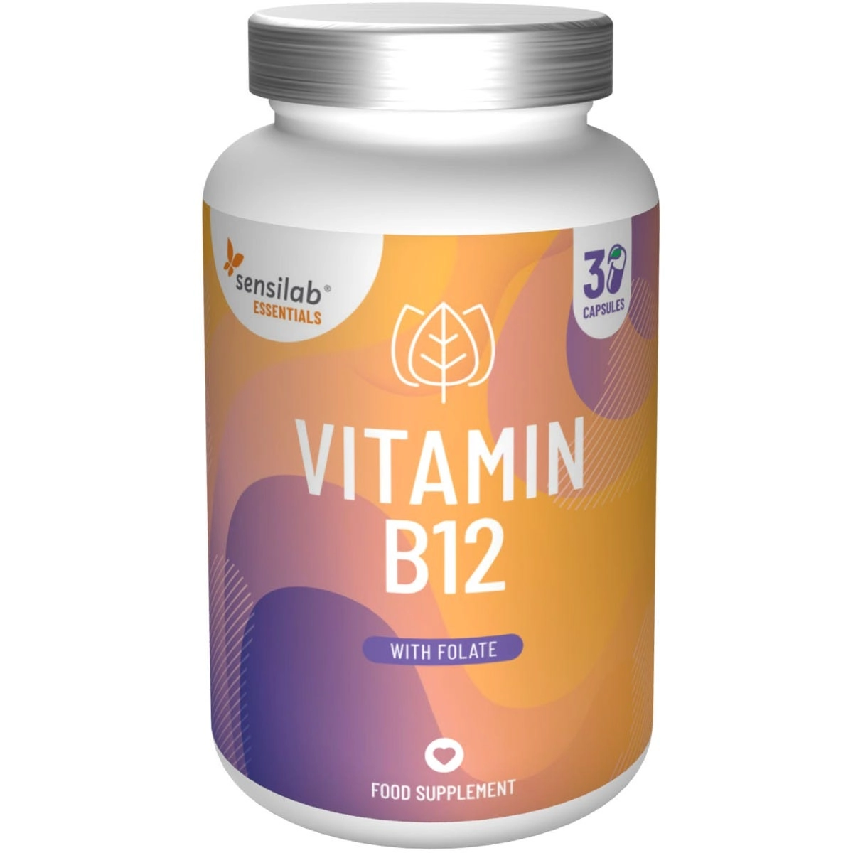 Essentials Vitamin B12 1000 mcg hochdosiert + Folat, 30 vegane Kapseln