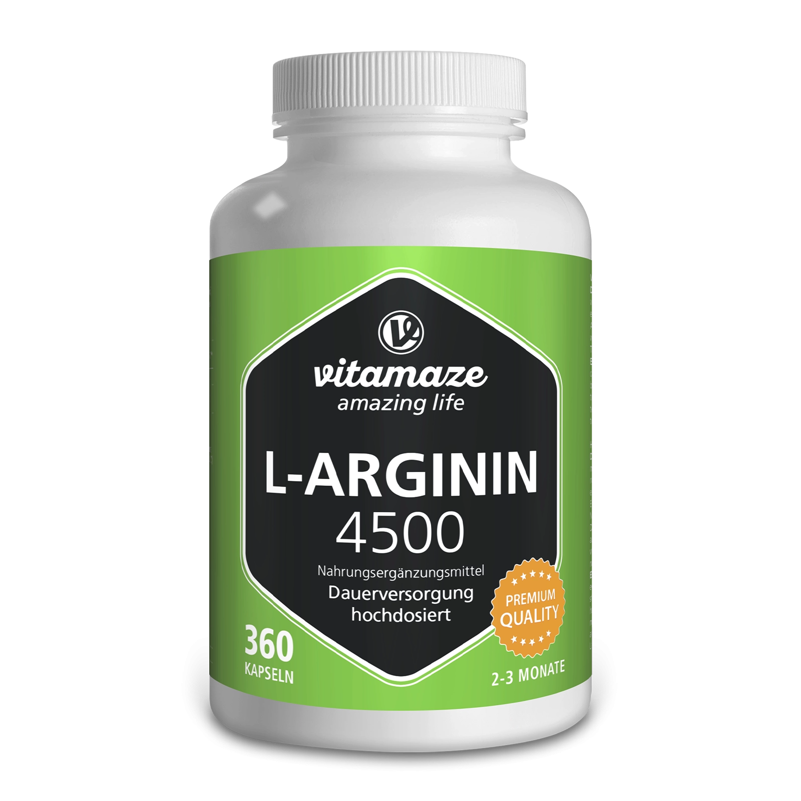 L-Arginin 4500 hochdosiert, 360 Kapseln