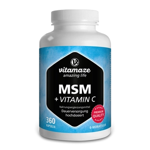 MSM hochdosiert + Vitamin C, 360 Kapseln