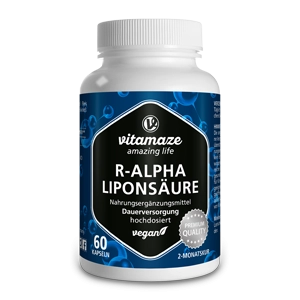 R-Alpha-Liponsäure 200 mg hochdosiert, 60 vegane Kapseln