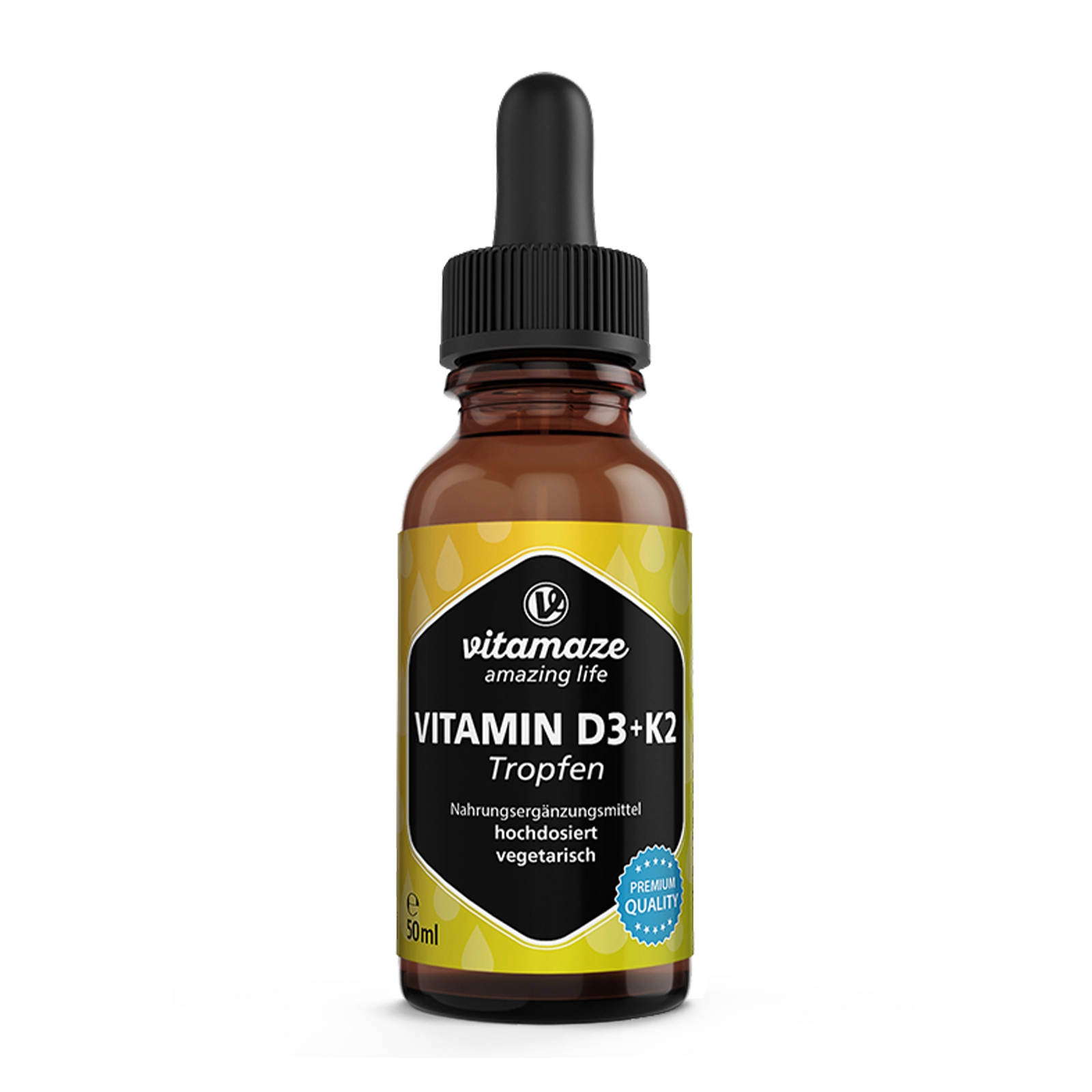 Vitamin D3 + K2 Tropfen hochdosiert & vegetarisch, 50 ml