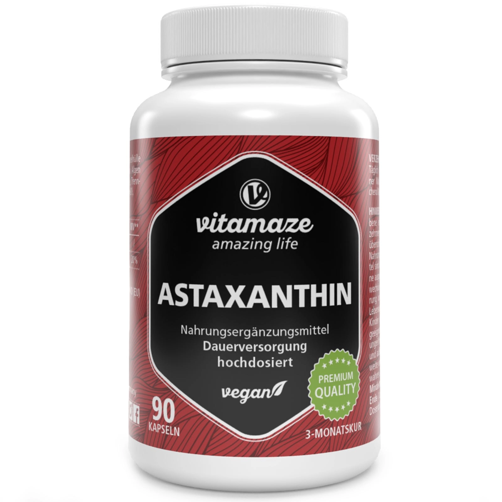 Astaxanthin 4 mg natürlich, 90 vegane Kapseln