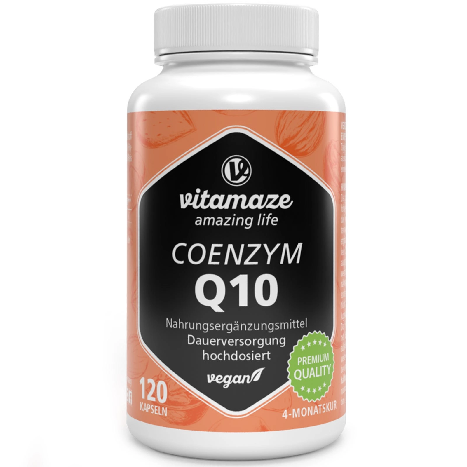 Coenzym Q10 200 mg hochdosiert, 120 vegane Kapseln