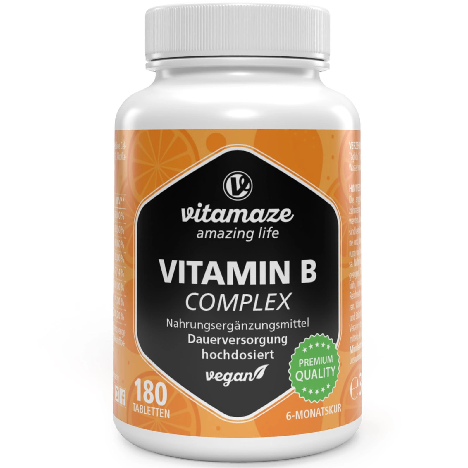 Vitamin B-Komplex hochdosiert, 180 vegane Tabletten