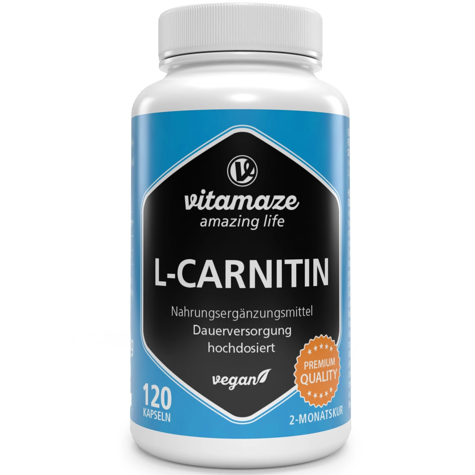 L-Carnitin 680 mg Tagesdosis, 120 vegane Kapseln