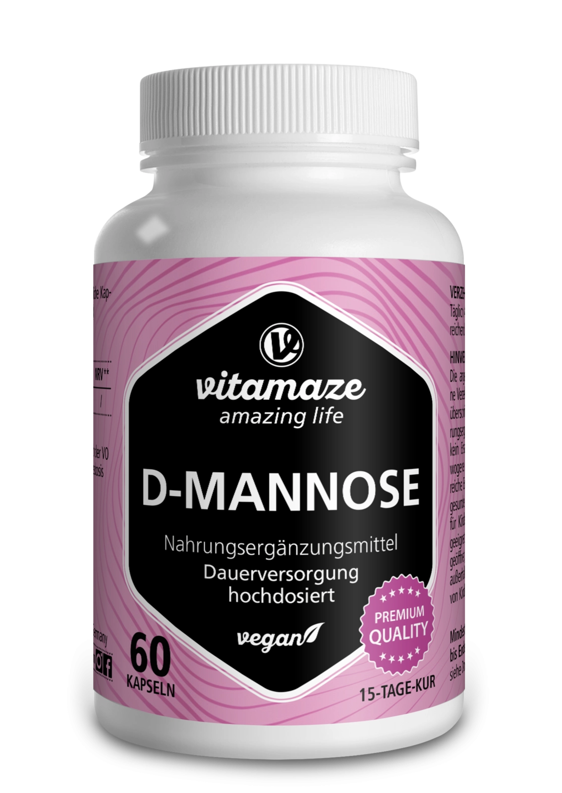 D-Mannose 500 mg hochdosiert, 60 vegane Kapseln