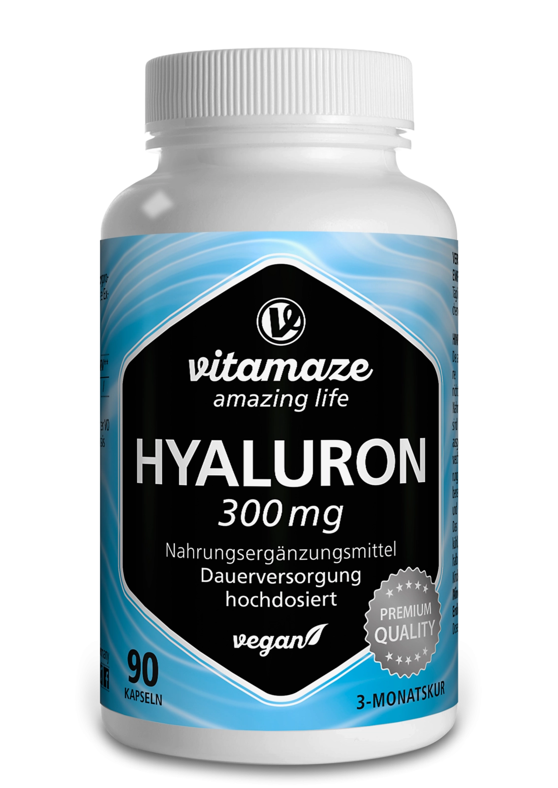 Hyaluronsäure 300 mg hochdosiert, 90 vegane Kapseln