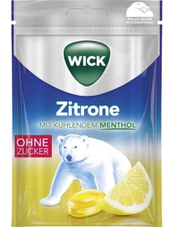 Wick Hustenbonbons Zitrone mit Menthol ohne Zucker