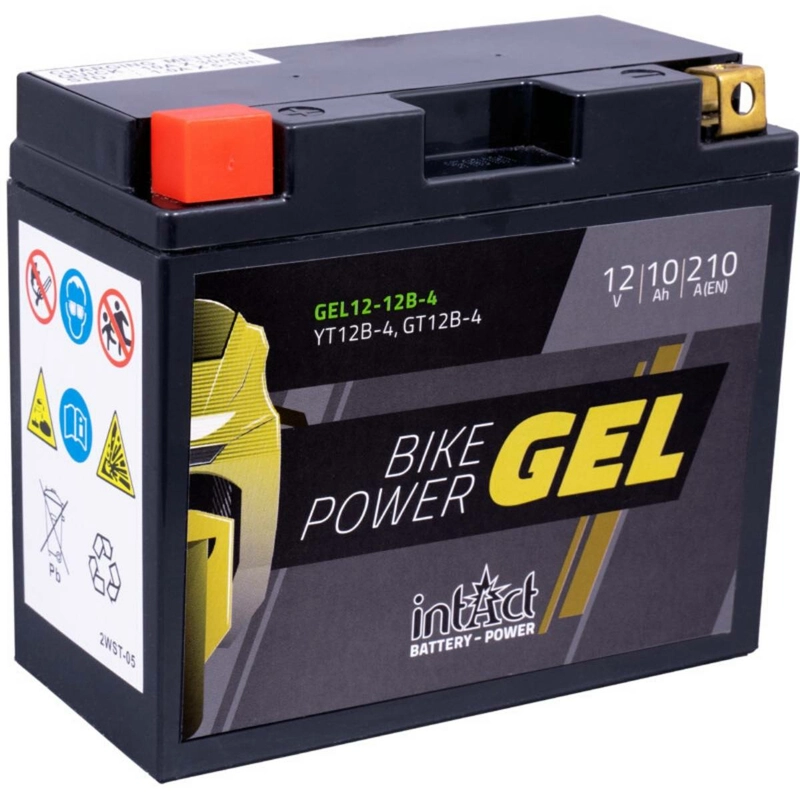 Intact Bike-Power GEL Motorradbatterie GEL12-12B-4 10Ah (DIN 51015) YT12B-BS, YT12B-4