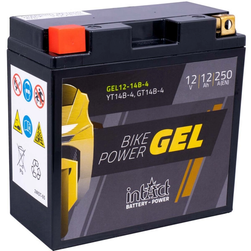 Intact Bike-Power GEL Motorradbatterie GEL12-14B-4 12Ah (DIN 51201) YT14B-BS, YT14B-4