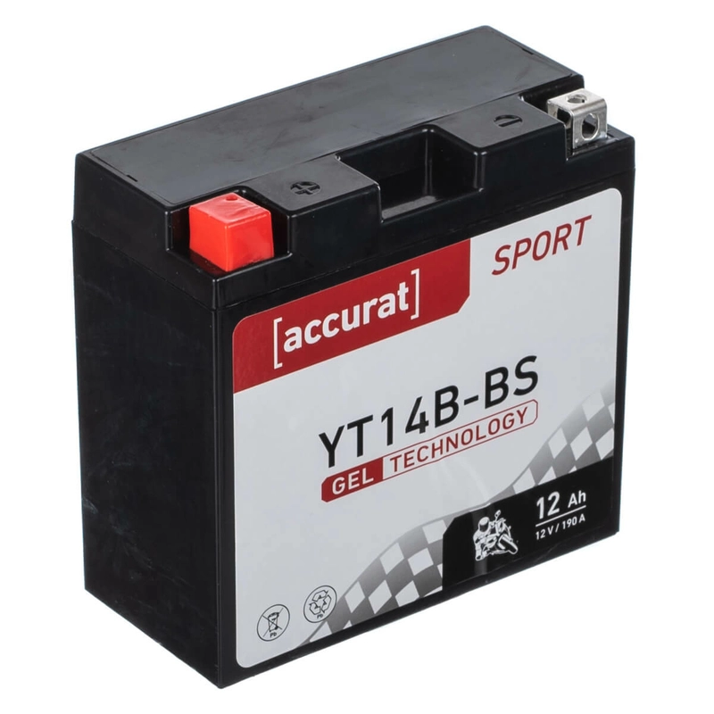 Accurat Sport GEL YT14B-BS Motorradbatterie 12Ah 12V (DIN 51201) YT14B-4 GEL12-14B-4 YG14B-4