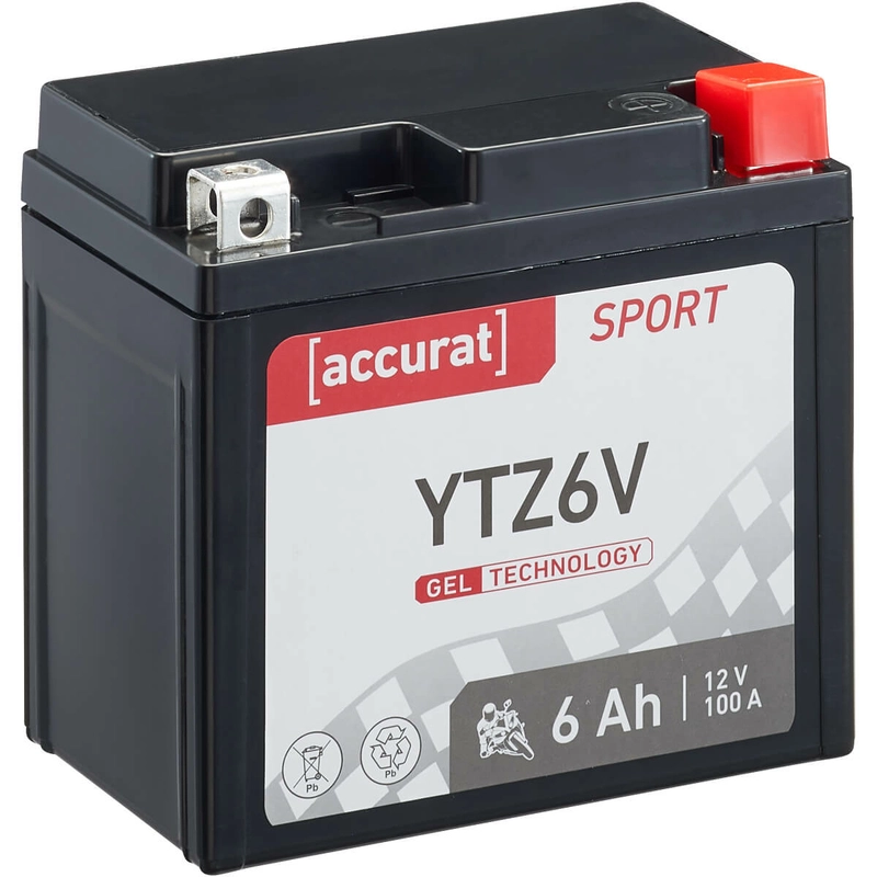 Accurat Sport GEL YTZ6V Motorradbatterie 6Ah 12V YTZ6S