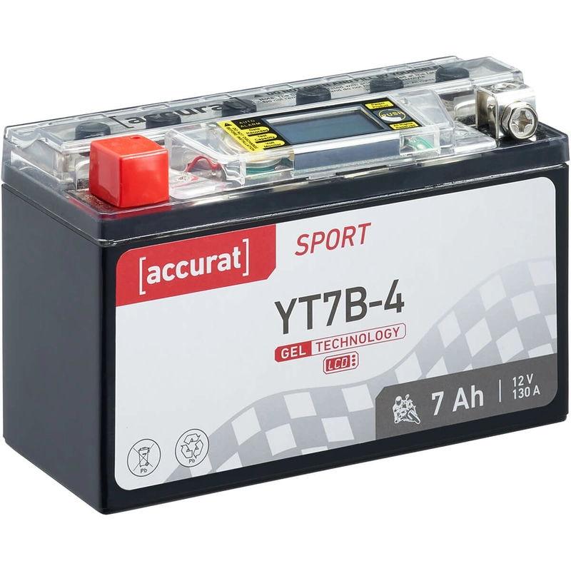 Accurat Sport GEL LCD YT7B-4 Motorradbatterie 7Ah 12V