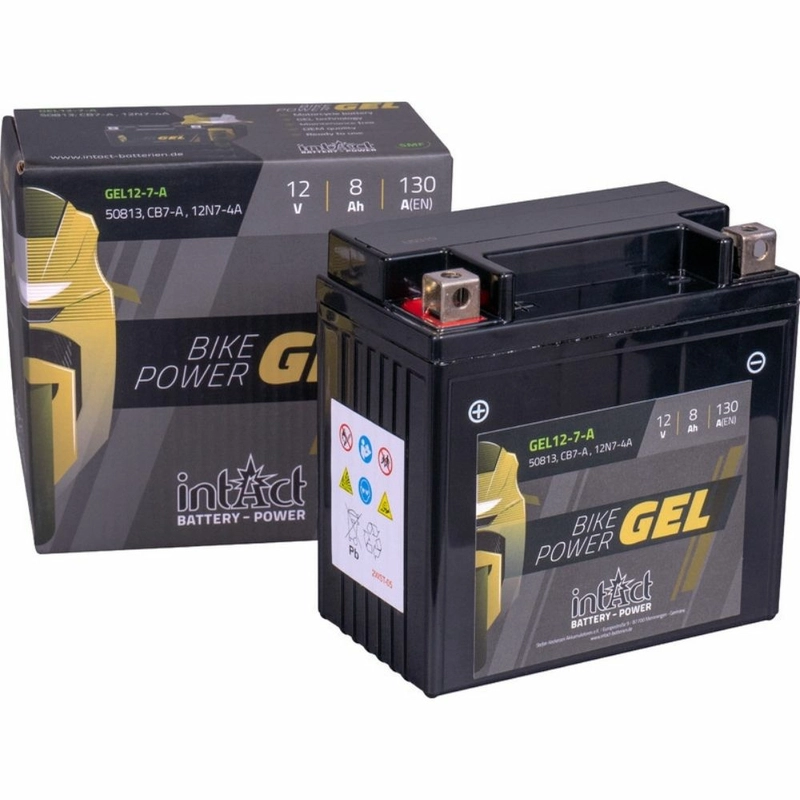 Intact Bike-Power GEL Motorradbatterie GEL12-7-A 8Ah (DIN 50813) CB7-A