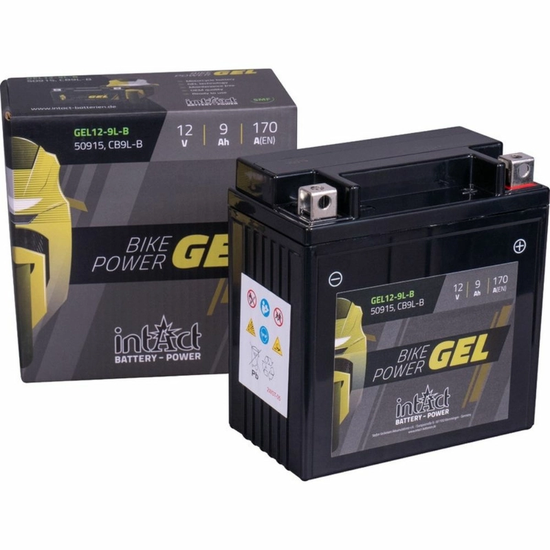 Intact Bike-Power GEL Motorradbatterie GEL12-9L-B 9Ah (DIN 50915) CB9L-B YB9L-B
