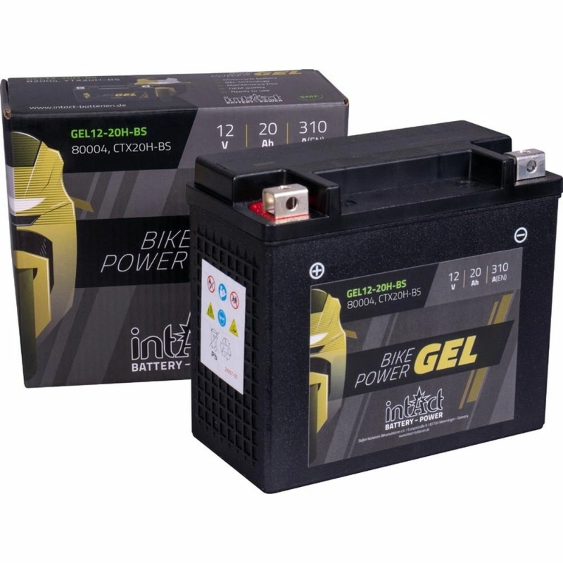 Intact Bike-Power GEL Motorradbatterie GEL12-20H-BS 20Ah (DIN 82004) YTX20H-BS