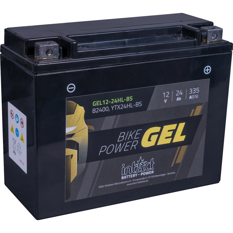 Intact Bike-Power GEL Motorradbatterie GEL12-24HL-BS 24Ah (DIN 82400) YTX24HL-BS