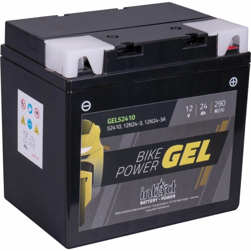 Intact Bike-Power GEL Motorradbatterie GEL52410 24Ah (DIN 52410) 12N24-3