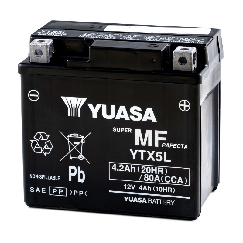 YUASA AGM YTX5L 4Ah Motorradbatterie YTX5L-BS geschlossen