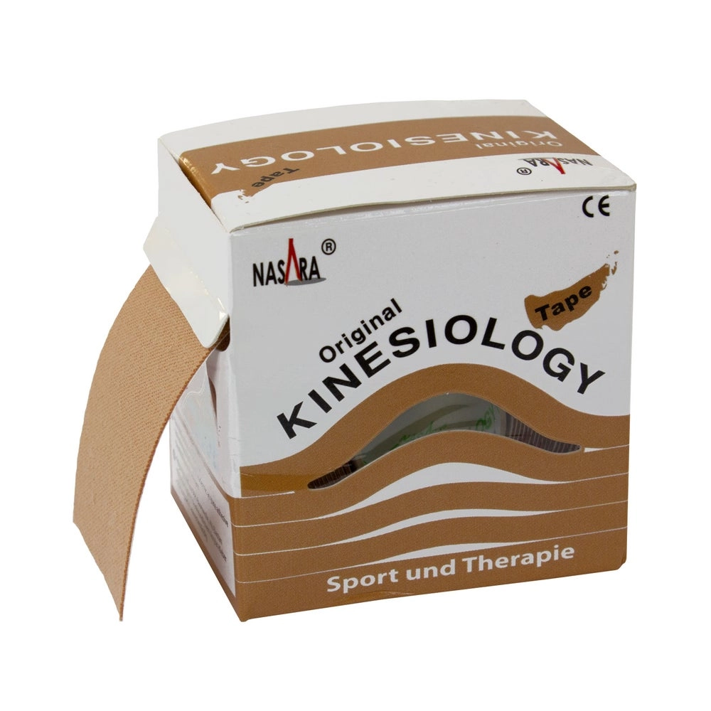 NASARA - Kinesiologie Tape - 5 m x 50 mm - Beige 1 St