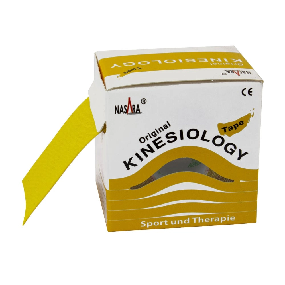 NASARA - Kinesiologie Tape - 5 m x 50 mm - Gelb 1 St