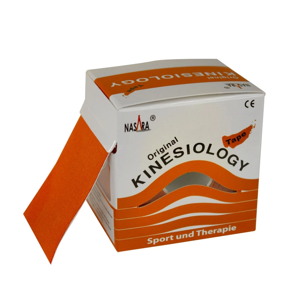 NASARA - Kinesiologie Tape - 5 m x 50 mm - Orange 1 St