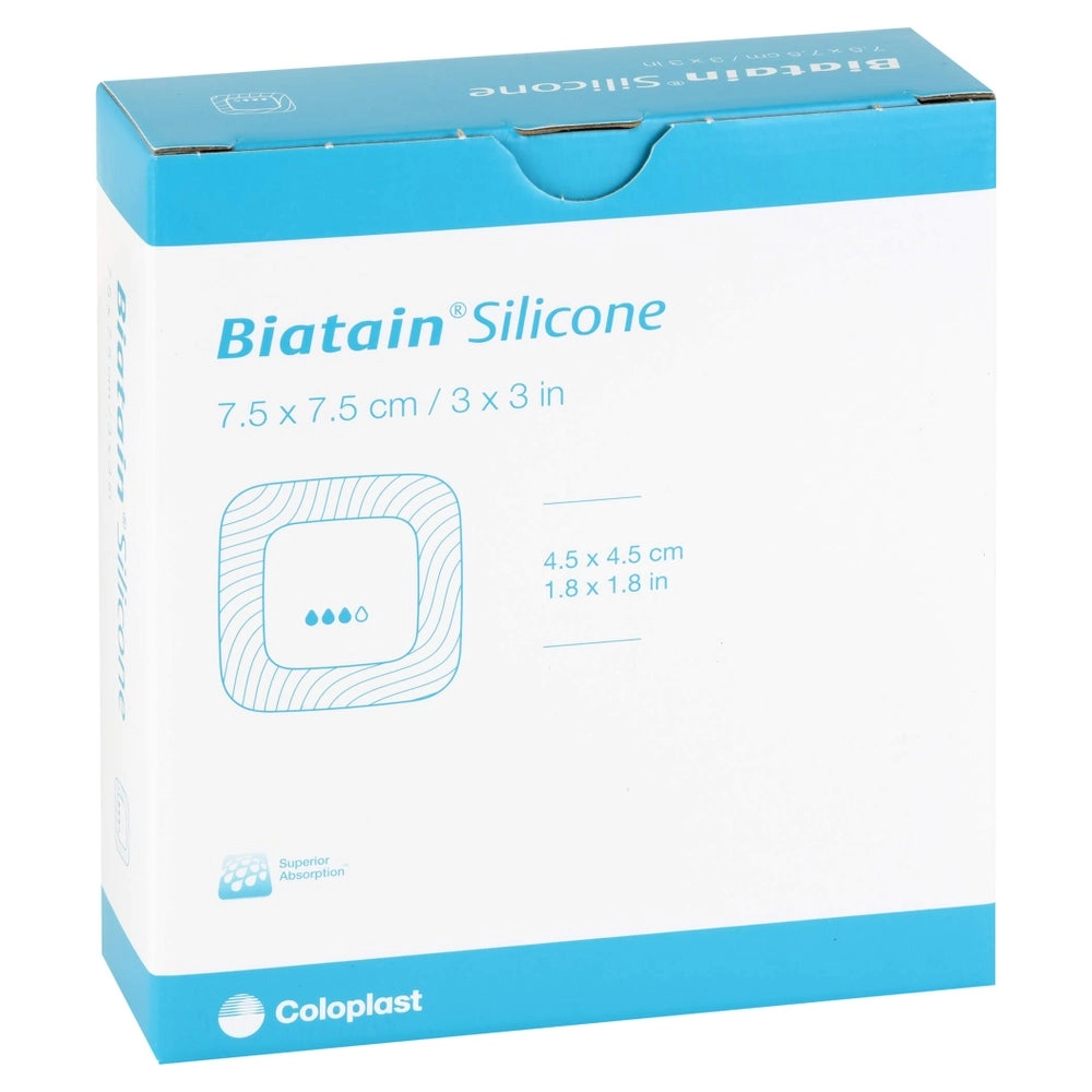 Biatain Silikon Schaumverband 7,5x7,5 cm 10 St