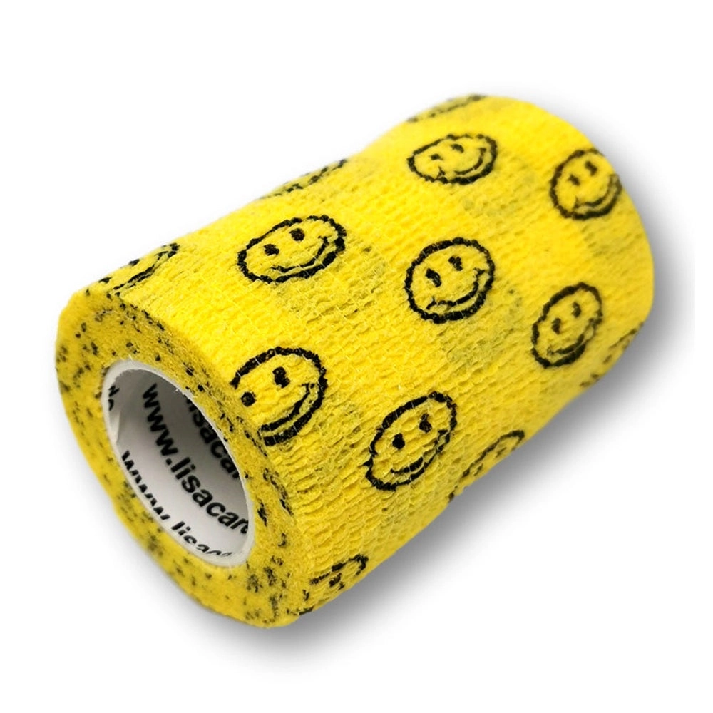 LisaCare selbsthaftende Bandage - Smiley Gelb - 7,5cm x 4,5m 1 St