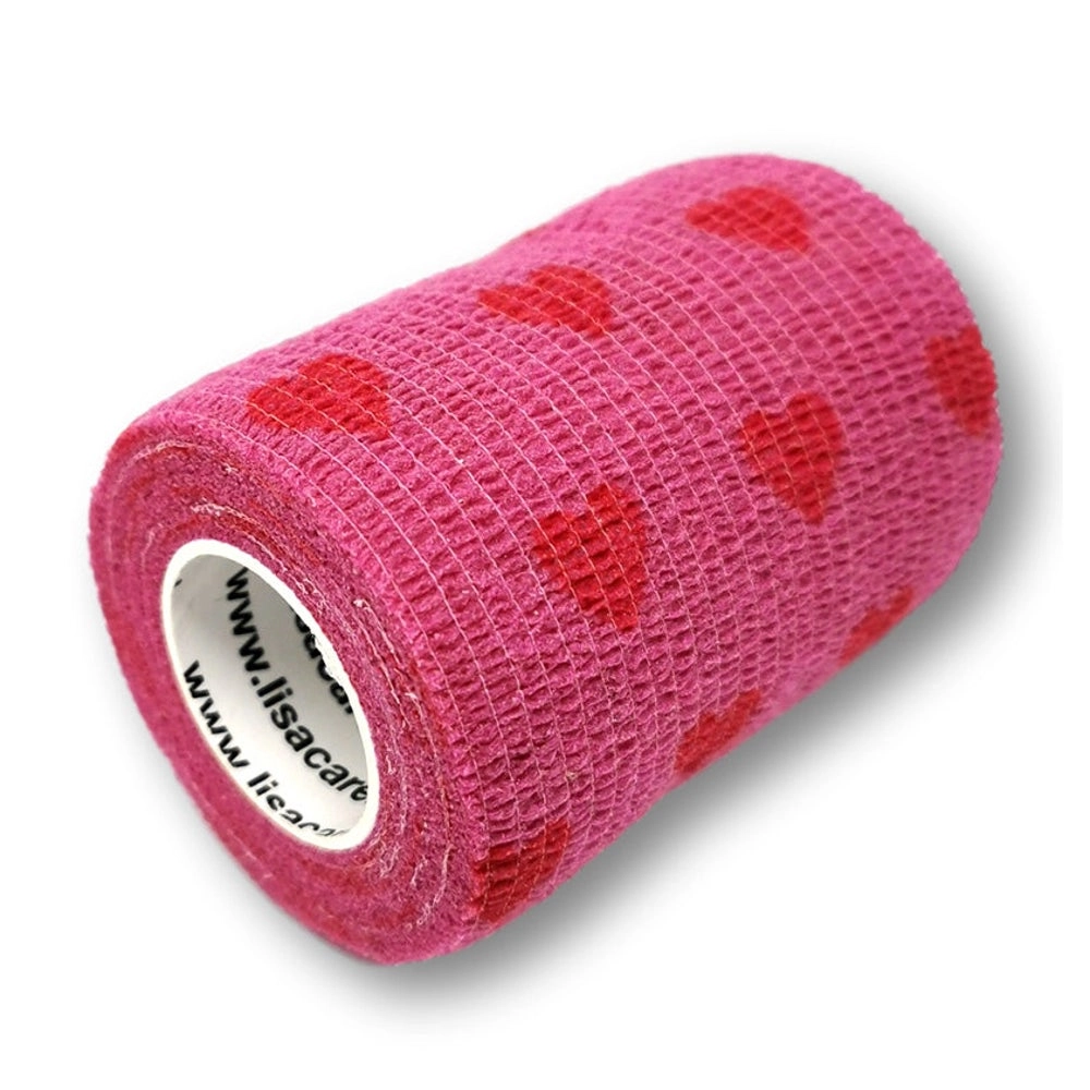 LisaCare selbsthaftende Bandage - Herzen Rosa - 7,5cm x 4,5m 1 St